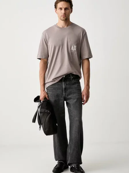 Armani Exchange tricou pentru bărbați din bej