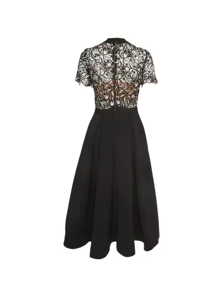 Rochie midi Self-portrait din dantelă negru