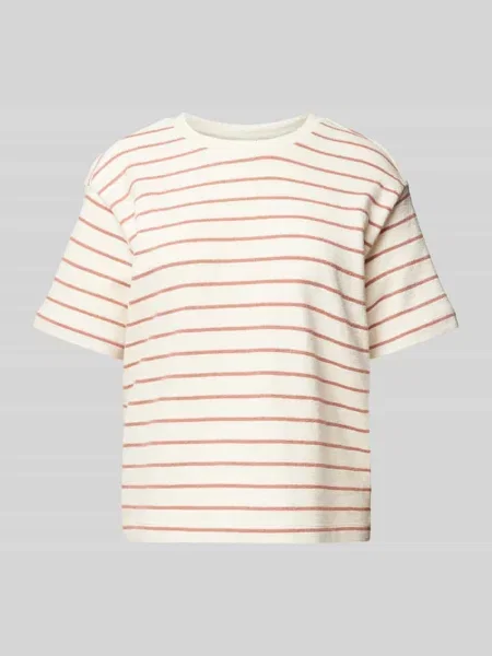 T-shirt krótki z okrągłym prążkowanym dekoltem Jake*s Studio Woman