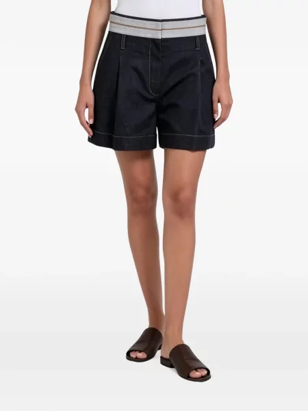 Pantaloni scurți din denim Brunello Cucinelli albastru