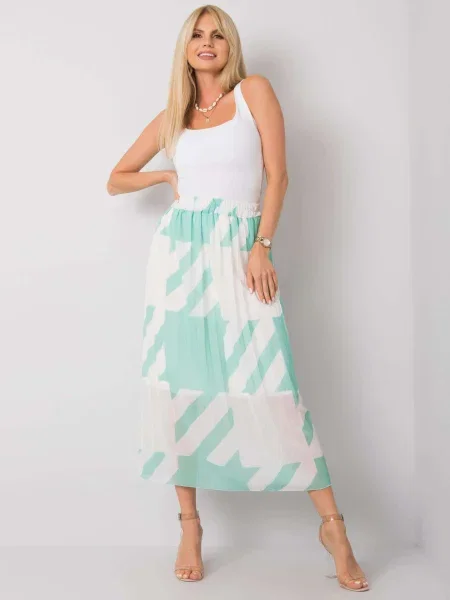 Fusta plisata Fashionhunters alb