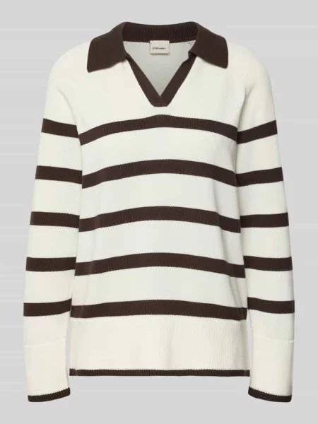 Sweter w z kołnierzykiem polo Stefanel