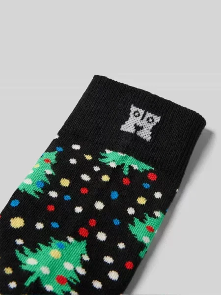 Skarpety ze wzorem na całej powierzchni model ‘Christmas Night’ Happy Socks czarne