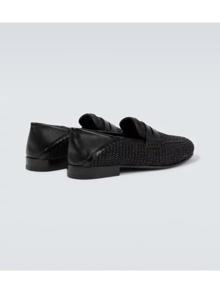 Pantofi loafer Manolo Blahnik din piele negru
