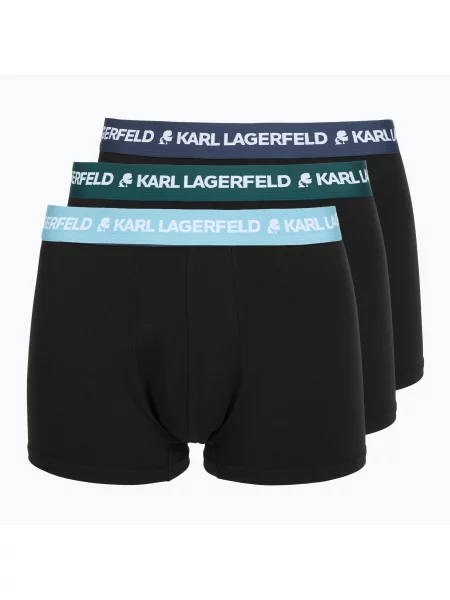 Boxeri pentru bărbați KARL LAGERFELD Logo Trunk Colorband 3 perechi dark sea/indigo/blue albastru