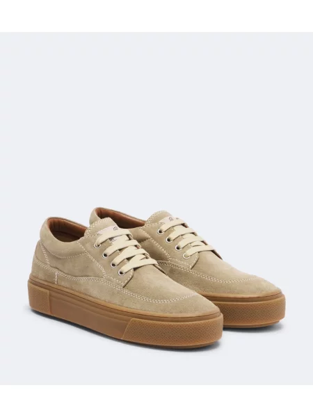 Sneakerși Hogan din piele de căprioară cu platformă bej