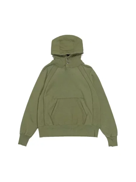 Bluza z kapturem Engineered Garments z kapturem zielona