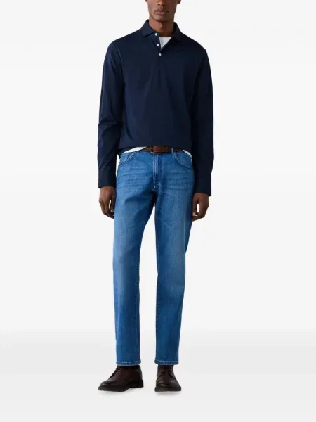 Lung tricou polo Hackett London albastru