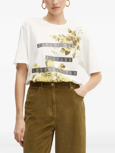 Tricou Pinko cu model floral cu imagine alb