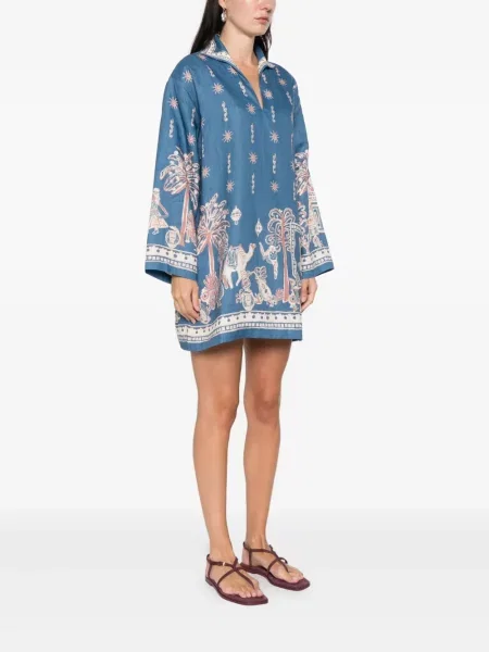 Rochie mini Alemais cu imagine de costum albastru