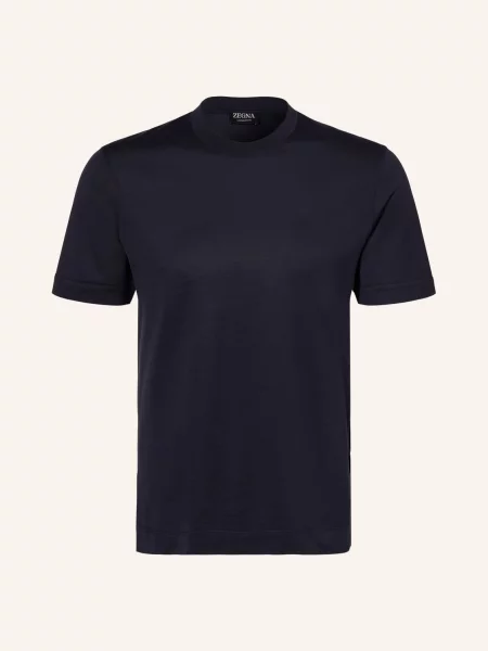 Zegna Tričko S Hedvábím tmavě modrá
