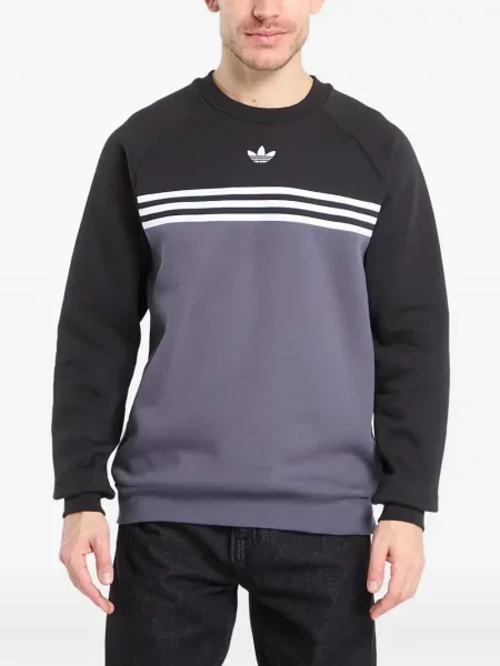 Ριγέ τρέξιμο φούτερ Adidas με σχέδιο μαύρο