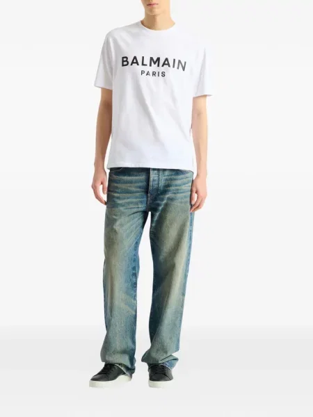 Tricou Balmain cu imagine alb