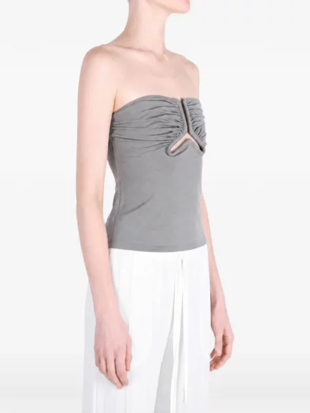 Top Rick Owens cu volane gri