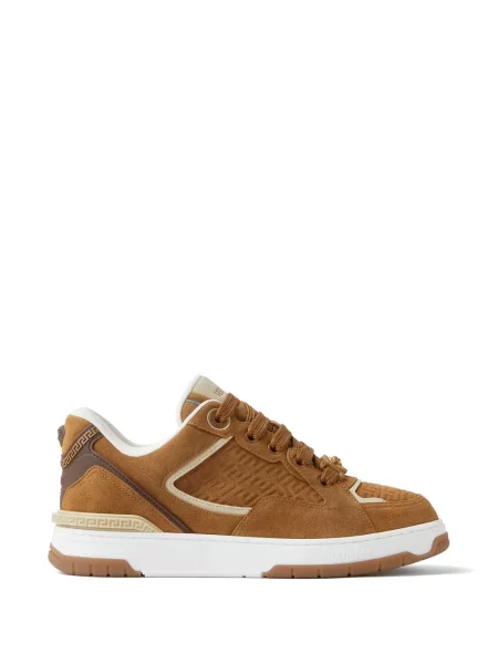 Sneakerși Versace din piele de căprioară maro