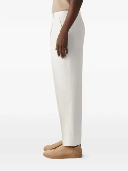 Pantaloni Zegna plisate alb