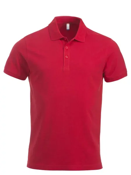 Clique Classic Lincoln S/S koszulka polo z bawełny nowoczesny krój – red czerwona