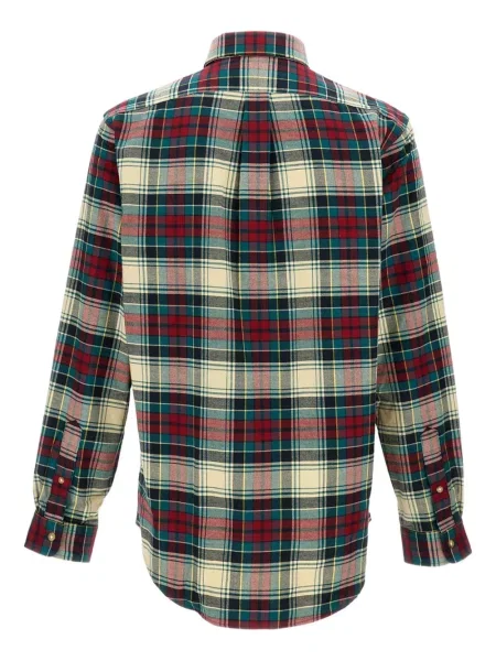 Fular Polo Ralph Lauren din fleece cu franjuri în carouri verde