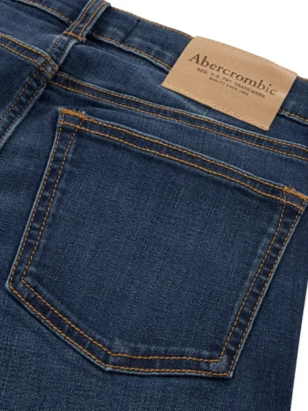 Дънки straight leg Abercrombie Fitch синьо