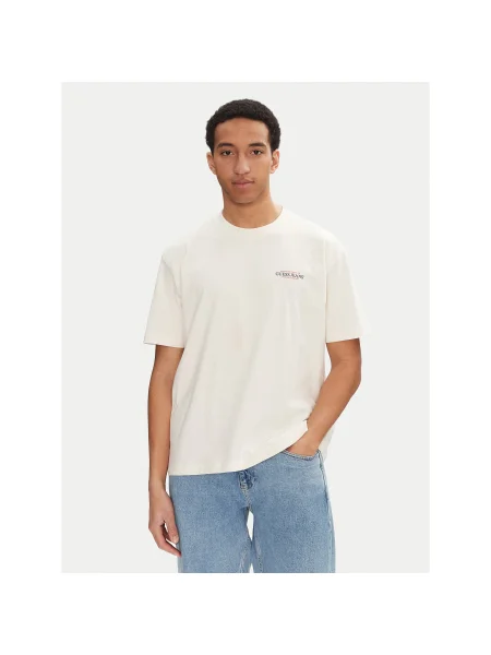 Guess Jeans Póló Ekru Overshirt Fit