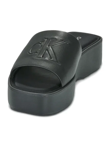 Calvin Klein De piele șlapi negru