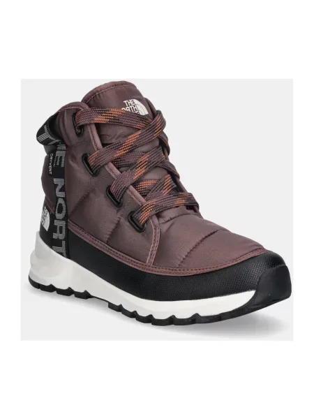 Botki The North Face sznurowane koronkowe termoaktywne fioletowe