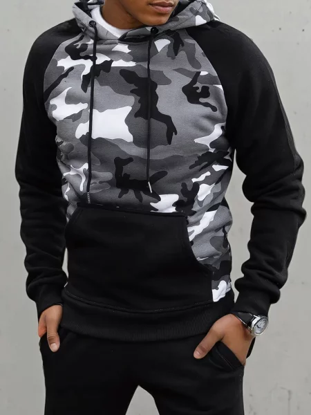 Dukserice Dstreet s camo uzorkom crna