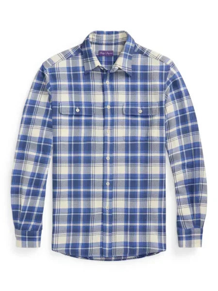 Kostkovaná košile Ralph Lauren Purple Label modrá
