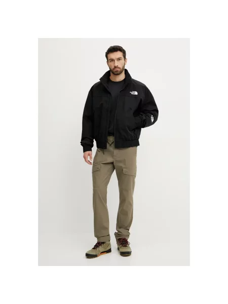 Lniany kurtka bomber The North Face czarny