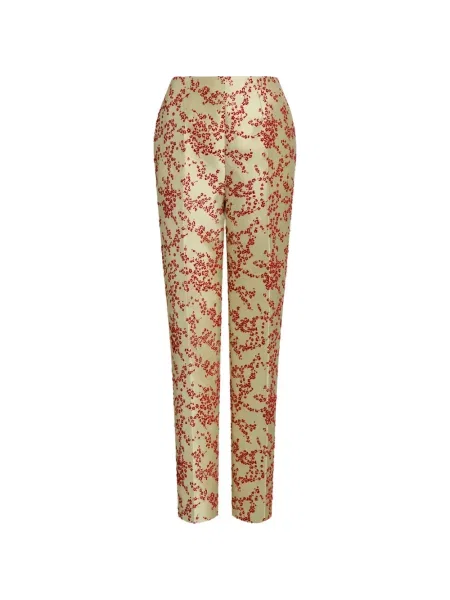 Pantaloni Alberta Ferretti cu model floral verde