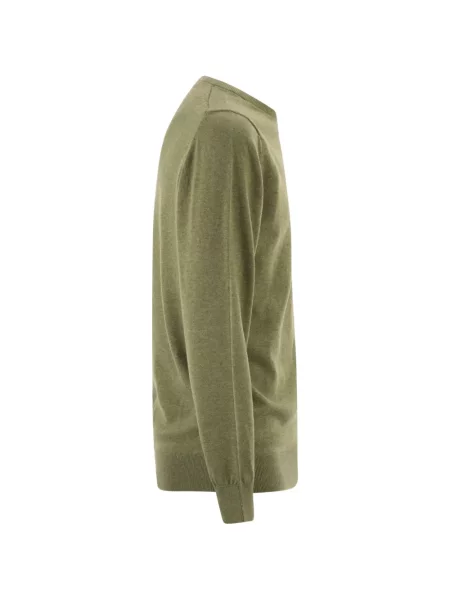 Pulover Barbour cu decolteu rotund cu autograf verde