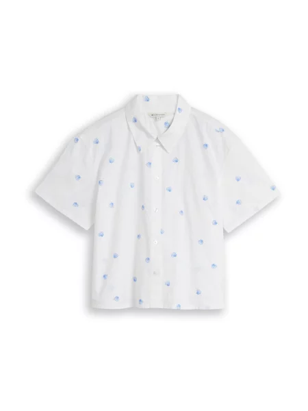 TOM TAILOR DENIM Bluză albastru deschis alb