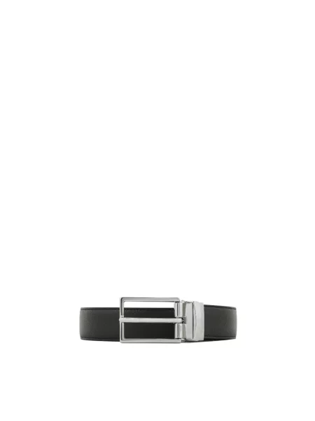 Pasek Emporio Armani skórzany dwustronny czarny