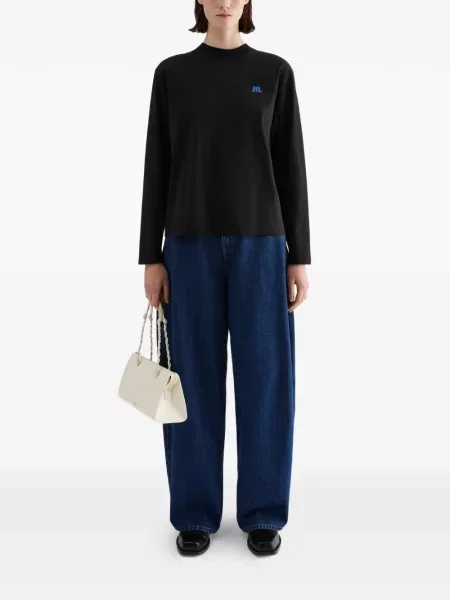 Μακρύς μπλούζα Jil Sander με κέντημα μαύρο