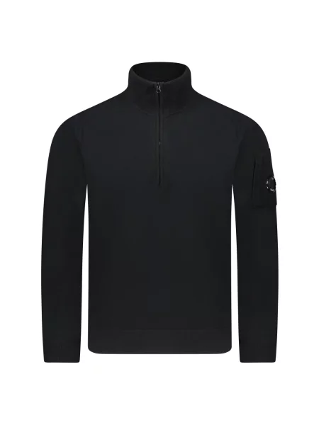 Sweter z golfem C.p. Company wełniany do golfa czarny