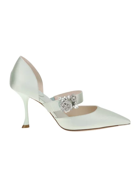 Czółenka Roger Vivier skórzana zielona