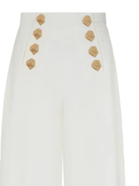 Pantaloni Violante Nessi cu picior lat alb