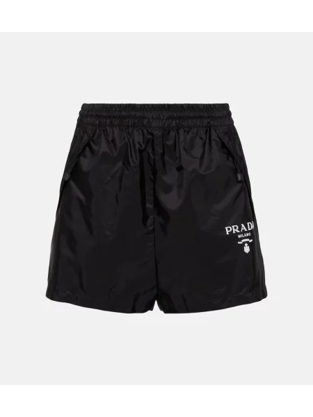 Pantaloni scurți Prada cu talie înaltă negru
