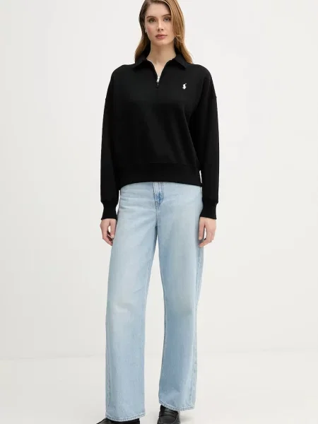 Mikina Polo Ralph Lauren černá s aplikací bílá