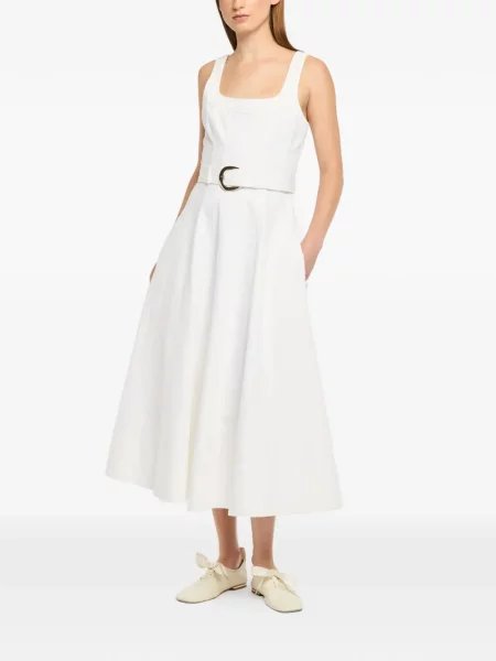 Rochie din denim Cinq A Sept de costum alb
