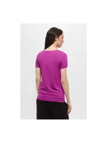 Koszulka Emporio Armani z logo fioletowa