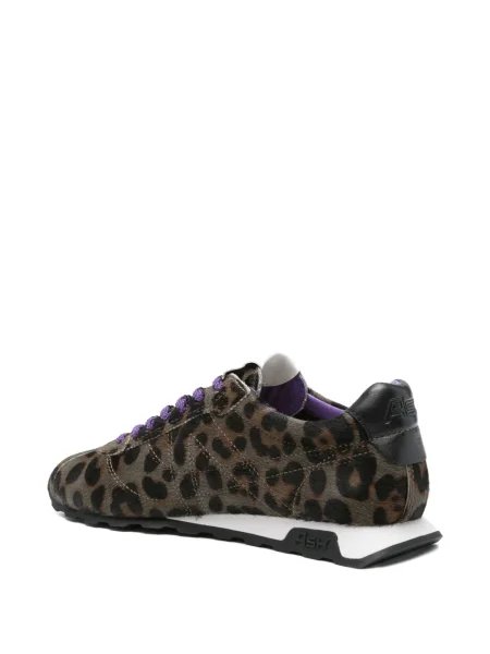Sneakerși Ash din piele cu model leopard maro