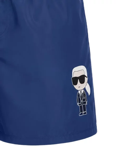 Slip de baie Karl Lagerfeld cu cordon albastru