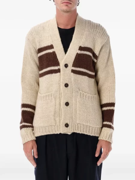 Cardigan Universal Works cu dungi tricotate chunky