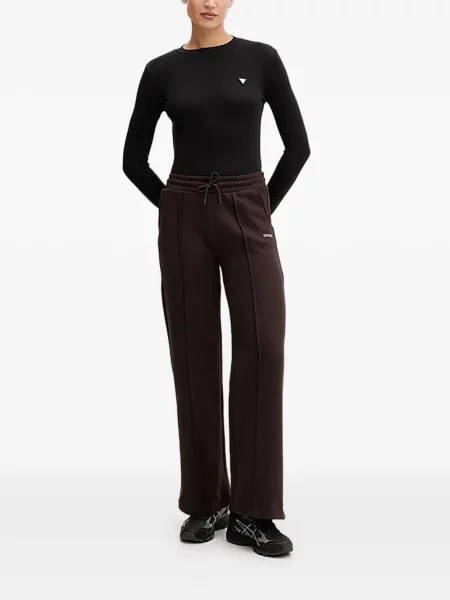 Pantaloni Guess alergare cu cordon maro