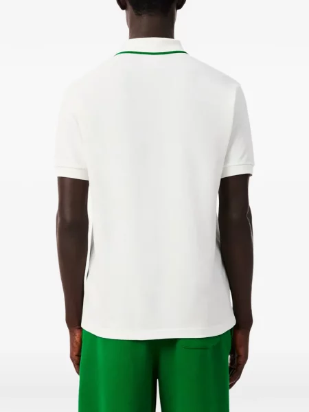 Tricou polo Lacoste cu imagine alb