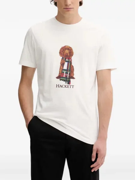 Tricou Hackett London cu imagine alb