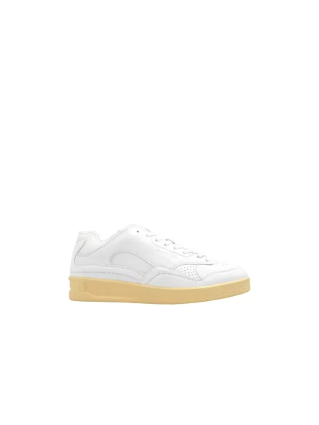 Sneakersy Jil Sander skórzane z nadrukiem białe
