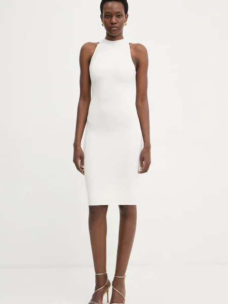 Marciano by Guess sukienka bodycon z wiskozą KIANNA beżowa