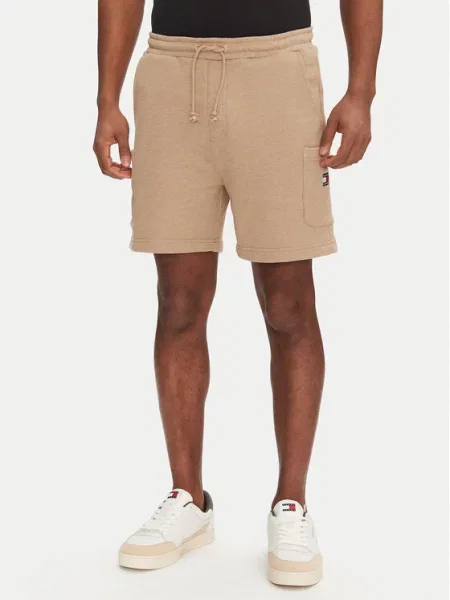 Tommy Jeans Szorty sportowe Badge beżowy